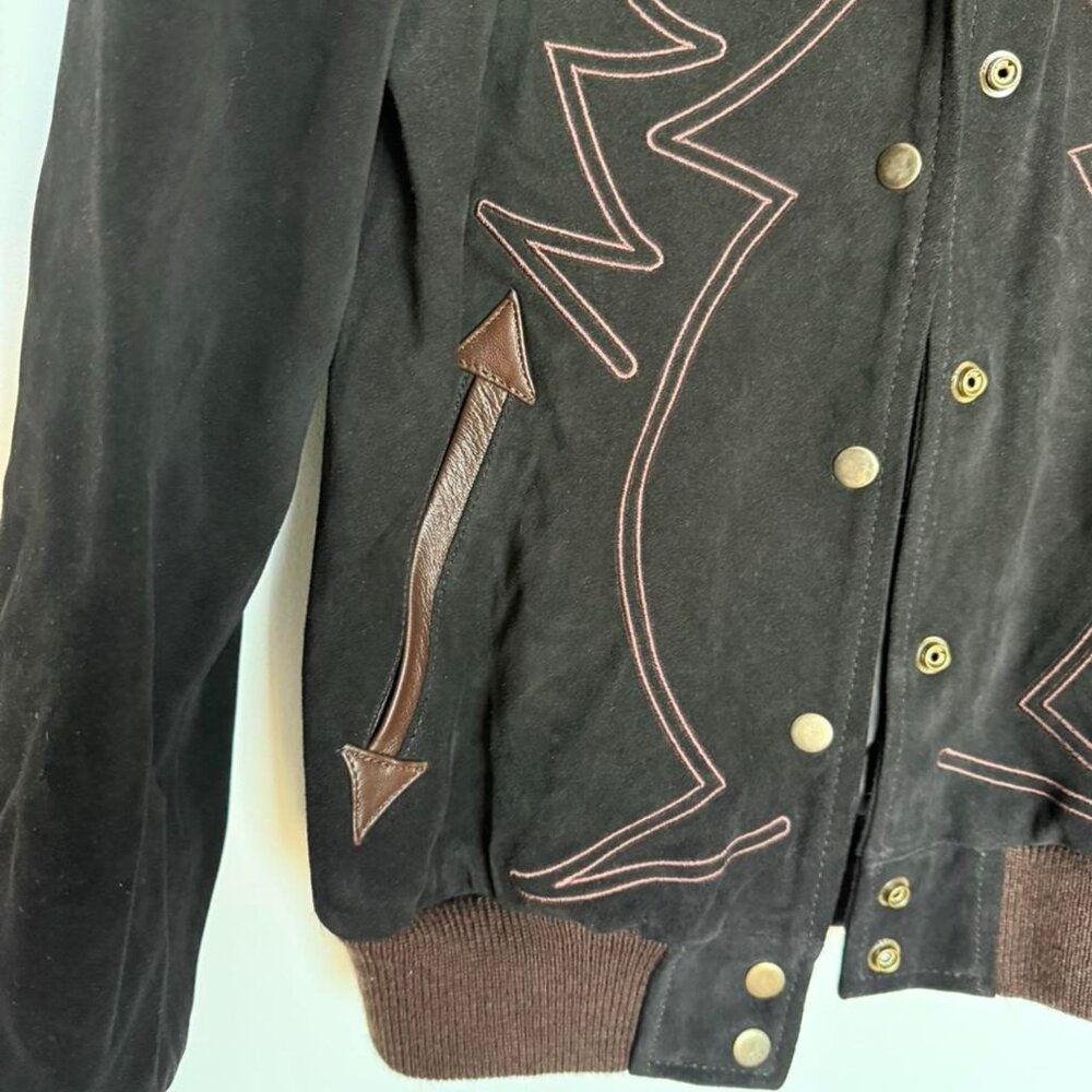 Brand New Lucchese Suede Bomber Jacket - M - Picture 6 of 8